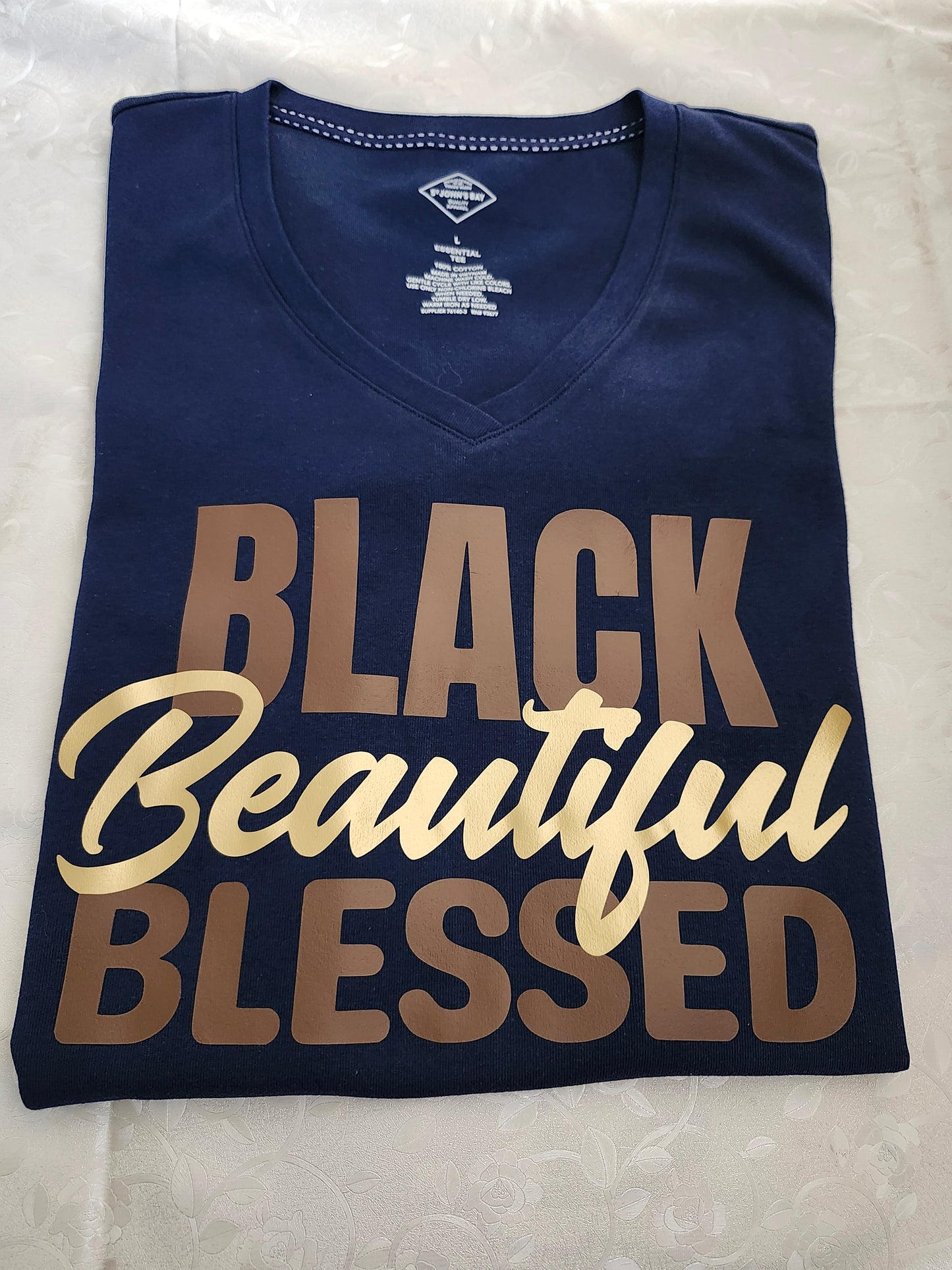 Black Beautiful V-neck Tee