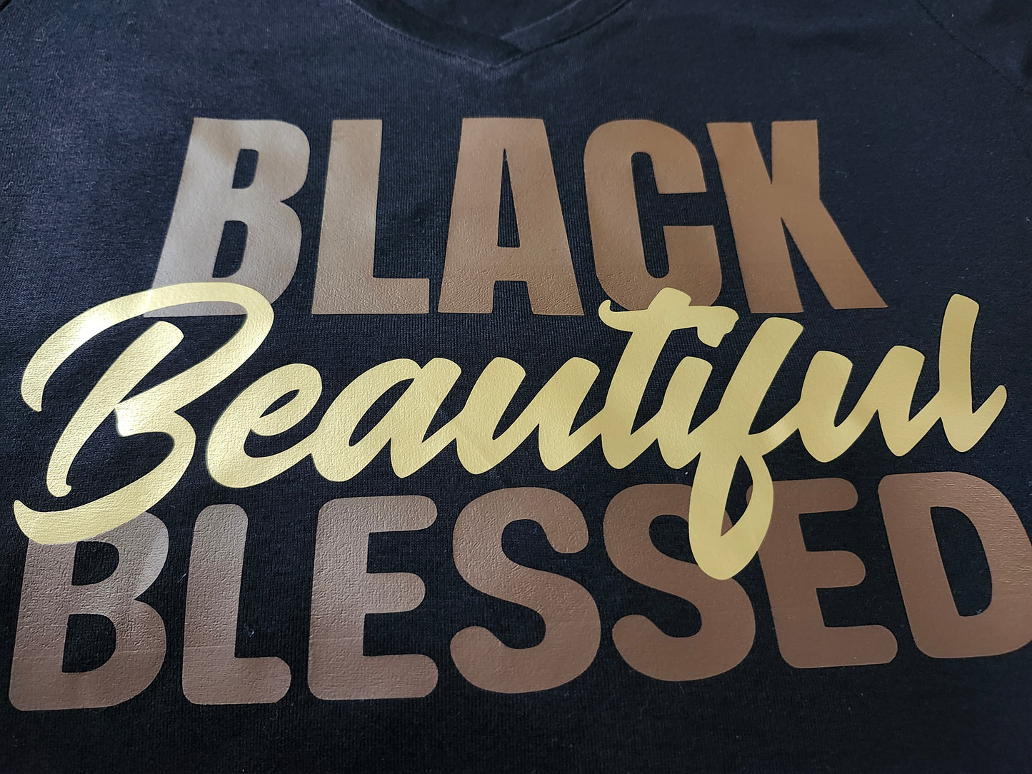 Black Beautiful V-neck Tee
