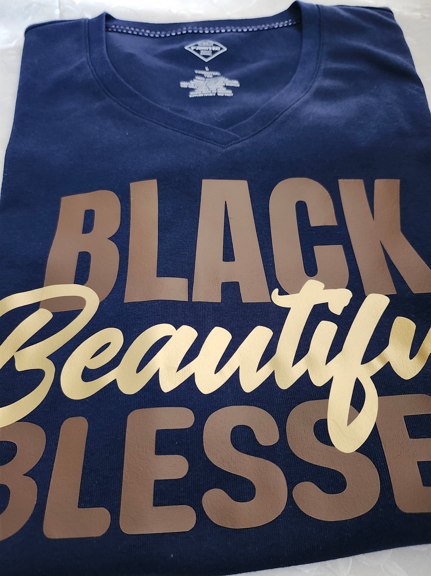 Black Beautiful V-neck Tee